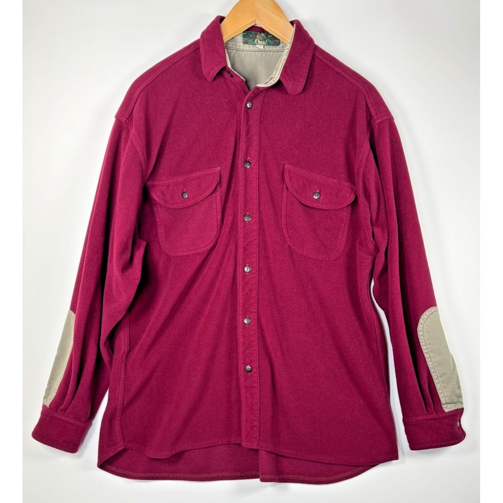 Vintage Orvis Polartec Fleece Shirt‎ Jacket Mens Medium Burgundy Made in USA